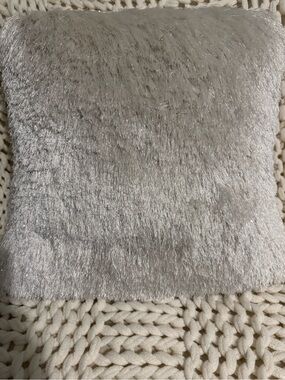 Celebrity Plush Decorative Throw Pillow - white Silver 20x20